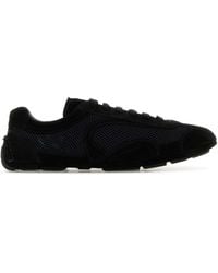 Prada - Suede And Mesh Montecarlo Sneakers - Lyst