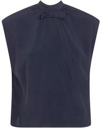DR. HOPE - Silk Blend Bow Blouse - Lyst