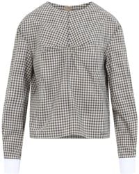 Marni - Cement Checkered Cotton Shirt - Lyst