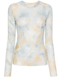 Erika Cavallini Semi Couture - Long Sleeve Printed T-Shirt - Lyst