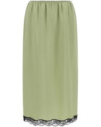 Twinset - Twin Set Satin Froissé And Lace Skirt - Lyst