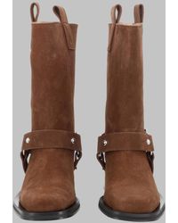 Ganni - Ankle Biker Boot Suede Recycled Leather - Lyst