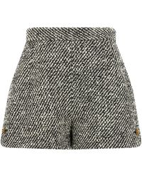 Versace - Bouclé Wool Shorts - Lyst