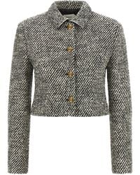 Versace - Bouclé Wool Blend Blouson Jacket - Lyst