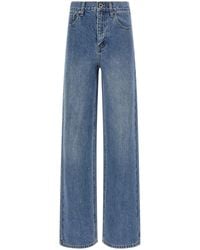 Self-Portrait - 'Rhinestone Denim Straight Leg' Jeans - Lyst