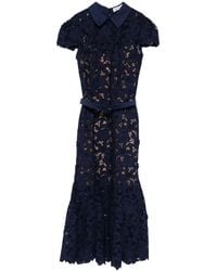 Self-Portrait - Guipure Lace Midi Dress - Lyst