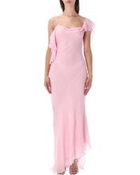 Self-Portrait - Georgette Frill Maxi Dress - Lyst
