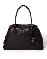 Miu Miu - Bauletto Logo-Embossed Leather Shoulder Bag - Lyst