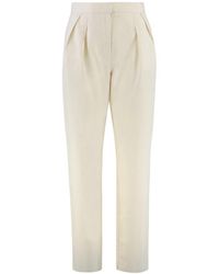 Max Mara - Carrot-Fit Cotton Trousers Tapered - Lyst