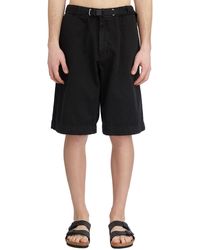 White Sand - Cotton Bermuda Shorts With Belt - Lyst