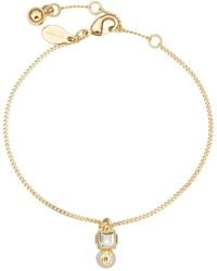 Jimmy Choo - Metal Jc Pearl Cube Bracelet With Pearl And Crystal Cube - Lyst