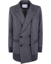 Sacai - Double Face Herringbone X Wool Cardigan - Lyst