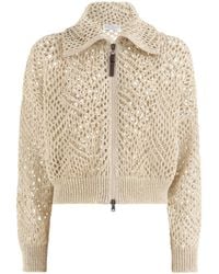 Brunello Cucinelli - Dazzling Abstract Leaf Cardigan - Lyst