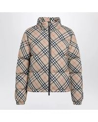 Burberry - Sand Check Ambleside Down Jacket - Lyst