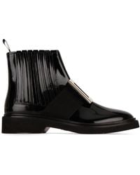 Roger Vivier - Pleated Back Calfskin Bootie - Lyst