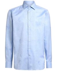Etro - Cotton Shirt With Paisley Jacquard - Lyst