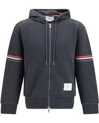 Thom Browne - Classic Loopback 4-Bar Zip-Up Hoodie Charcoal - Lyst