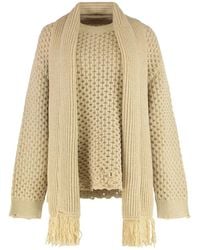MM6 by Maison Margiela - Wool-Blend Crew-Neck Sweater - Lyst