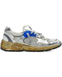 Golden Goose - "Running Dad" New Net And Laminated Upper Leather Star Laminated Spur Distressed - Lyst