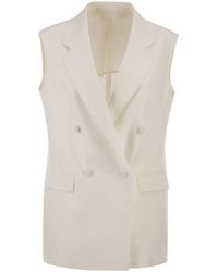 Tagliatore - Double-Breasted Linen Waistcoat - Lyst