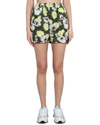 MSGM - Floral Print Shorts With Elastic Waistband - Lyst