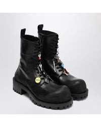 Balenciaga - Leather Hummer Lace Up Ankle Boots - Lyst