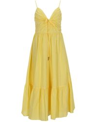 MICHAEL Michael Kors - Michael By Michael Kors V-Neck Midi Dress - Lyst
