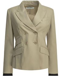Max Mara - Virgin Wool Mohair Silk Acetate Polyester Double-Breasted Wool Blazer - Lyst