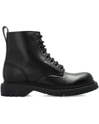 Givenchy - Lace Up Leather Motorcycle Boots - Lyst