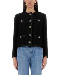 Dolce & Gabbana - Dolce & Gabbana Single-Breasted Tweed Bouclé Short Jacket - Lyst