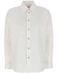 Bottega Veneta - Cotton Poplin Shirt With Metal Knot Buttons - Lyst