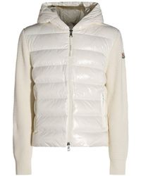 Moncler - Wool And Nylon Padded Cardigan - Lyst