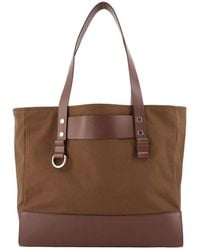 Marni - Canvas And Leather-Trimmed Tote Bag - Lyst