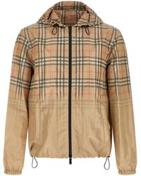 Burberry - Check Hood Jacket - Lyst