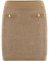 Elisabetta Franchi - Knitted Skirt With Sequins - Lyst