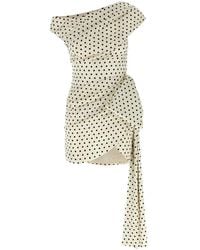 Self-Portrait - Self Portrait 'Polka Dot Satin Tie Side Mini' Dress - Lyst