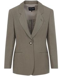 Giorgio Armani - Smoky Quartz Linen Blazer - Lyst