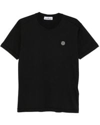 Stone Island - Slim Fit T-Shirt With Compass Patch - Lyst