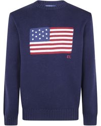 Polo Ralph Lauren - Flag Embroidered Long Sleeve Pullover - Lyst