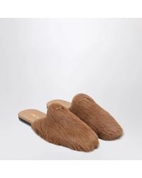 Prada - Sandy Hairy-Effect Sabot - Lyst
