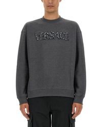 Versace - Sweatshirt With Crocodile Logo - Lyst