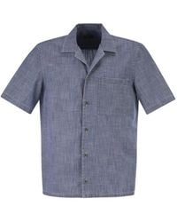 Peserico - Lightweight Cotton Chambray-Effect Short-Sleeve Shirt - Lyst