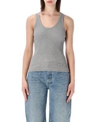 Ganni - Organic Cotton Rib Tank - Lyst