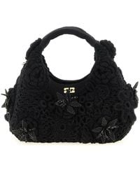 Ganni - 'Mini Hobo Crochet' Handbag - Lyst