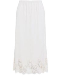 Alberta Ferretti - Avorio Velvet Pencil Skirt - Lyst