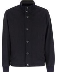 Herno - Silk And Cashmere Bomber Jacket - Lyst