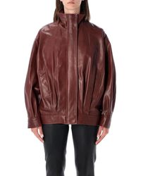 Arma - Paula Leather Funnel Neck Jacket - Lyst