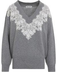 Alberta Ferretti - V Neck Sweater - Lyst