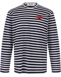 COMME DES GARÇONS PLAY - Logo Patch Stripes T-Shirt - Lyst