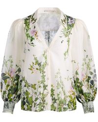 Alice + Olivia - Charis Cotton And Silk Blouse - Lyst